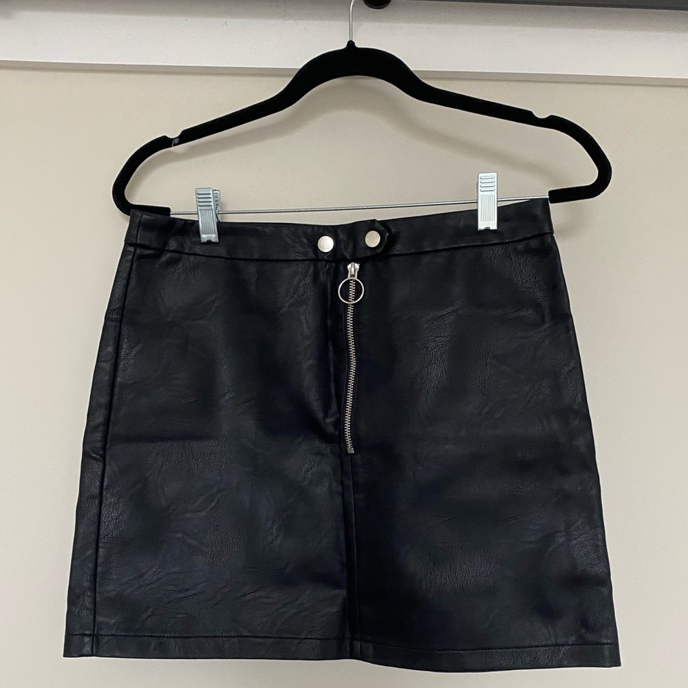 Black Topshop Leather look skirt